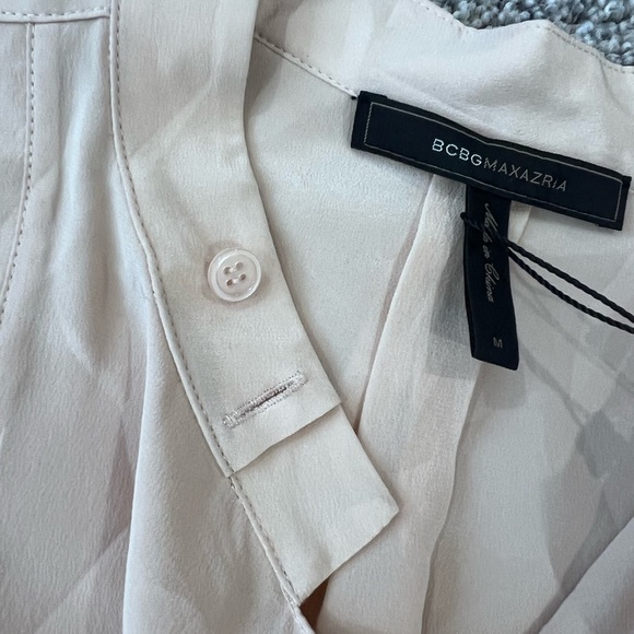 NWT! BCBG Maxazria Bare Pink 100% Silk Flowy Top Sabina Women’s Size M $248 - Picture 11 of 16